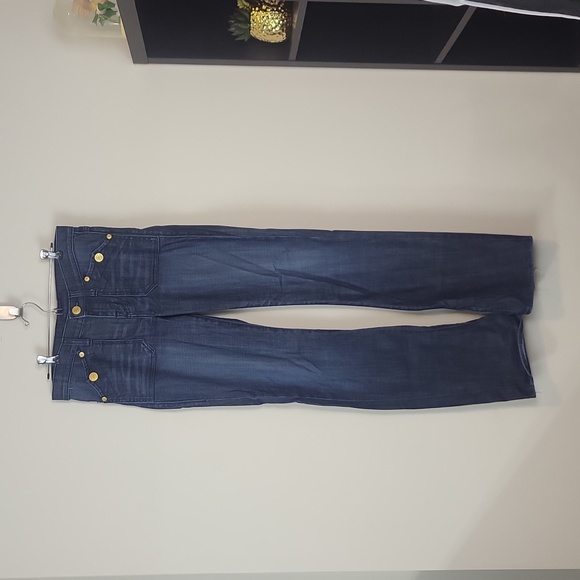 Rock & Republic Denim - ROCK & REPUBLIC Gold Tone Button Detail Straight Leg 6 / 33.5+" inseam